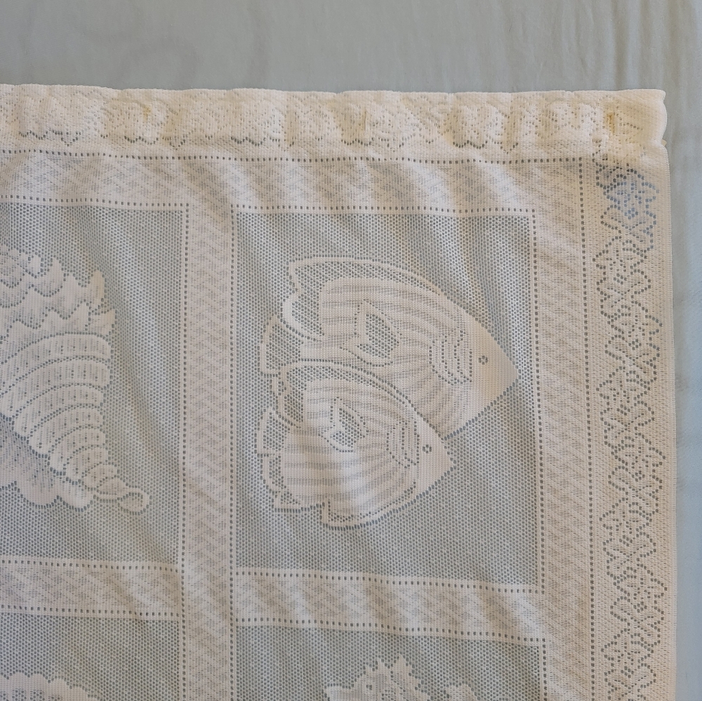 Lace Shower Curtain With Ocean Theme - Picture 2 of 9